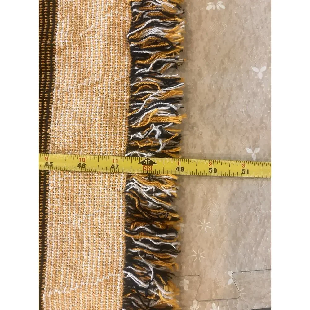 TENESSEE State Trooper Throw Blanket Knit Fringe Edge Yellow Black 70x49